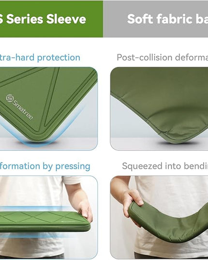 Smatree MS88 Hard EVA Protective Sleeve Case with Stand Compatible for 15.6 inch Lenovo 3i Chromebook, Green