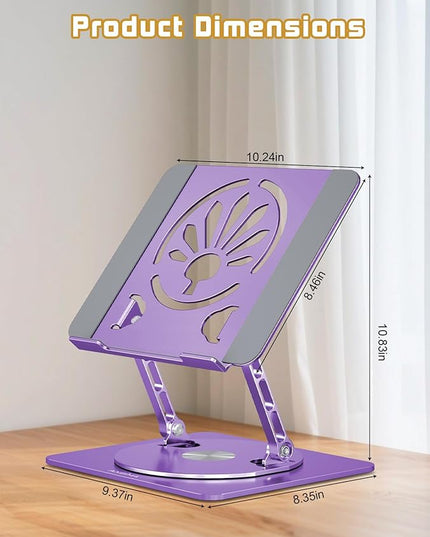 Adjustable Laptop Stand for Desk-360° Rotating Foldable Laptop Holder Ergonomic Laptop Riser for MacBook Pro/Air Dell HP Lenovo Notebook up to 16",Purple