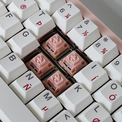 WS Mechanical Keyboard Switches 5 Pins PCB Mount Lubed Linear Switches Pink (35pcs)