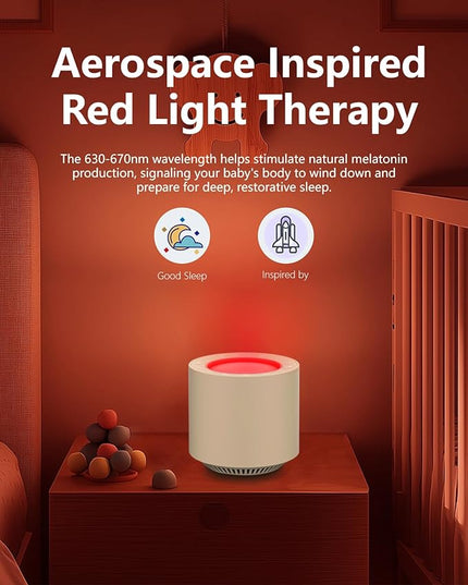 PureNurt Baby White Noise Machine: Red Light Therapy Sleep Sound Machine with 38 Soothing Sounds & Calming Womb Soother Shusher, Memory Function, Dimmable Nursery Night Light with Timer, Baby Gift