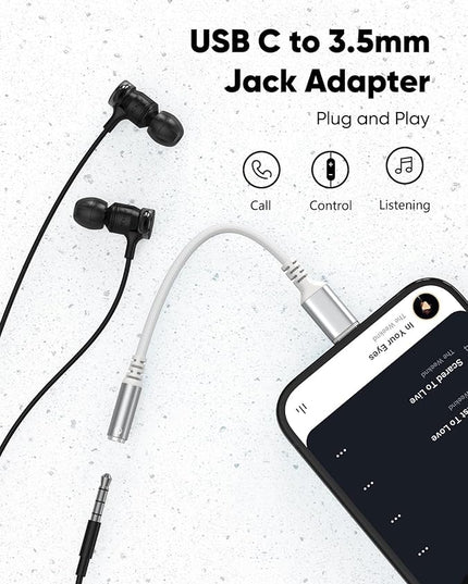 Highwings USB Type C to 3.5mm Female Headphone Jack Adapter, (3-Pack) USB C to Aux Audio Dongle Adapter Compatible with iPhone 16 Pro Max/15 Pro/15, Samsung Galaxy S24/S23/S22 Ultra, iPad Pro