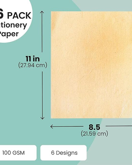 Vintage Paper - 8.5 x 11 in, Stained Antique Double-Sided, 96 Sheets - Letter & Resume Paper for Printer & Typewriter - Rustic Decorative Printer & Scrapbook Sheets