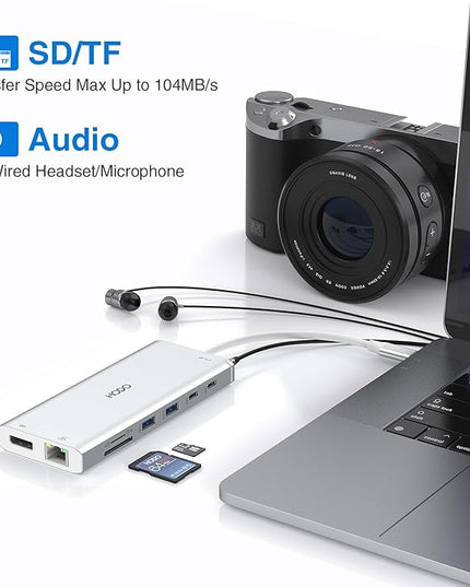 USB C Docking Station Dual Monitor HDMI for HP, Laptop Docking Station 3 Monitors Triple Display USB C Hub Adapter to 2 HDMI 4K,DP,Ethernet,6 USB,PD,SD/TF, Audio, USB C Dock 14 in 1 for Surface