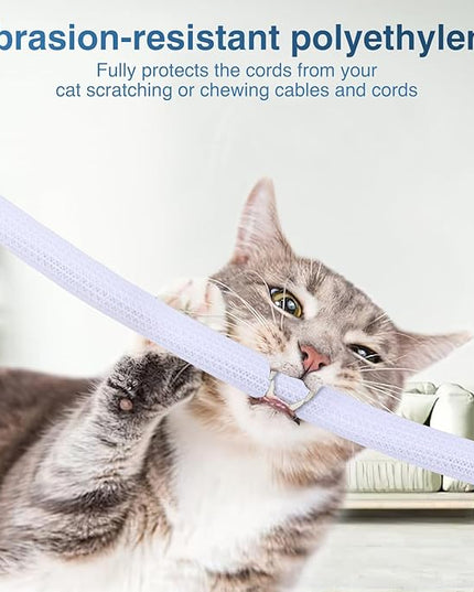 Nilight Cable Sleeve, 10ft-1/2inch Cord Management Sleeves, Braided Sleeving, Split Self Wrapping Wire Loom for Computer Electrical Automotive Harness Protector Organizer, White