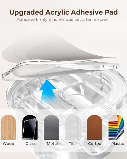 AhaStyle Spring Cable Organizer [1s Lock] 6 Pack Cord Cable Holders Clips Strong Adhesive Cable Cord Keeper [Smooth Adjustable] Hide Wire Cord Organizer for Nightstand Kitchen Car Office (Transparent)