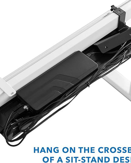 MOUNT-IT! Under Desk Cable Tray [23" Length] Wire Management Basket for Desktop Computers, Laptops, Sit Stand Desks and Workstations (Black)
