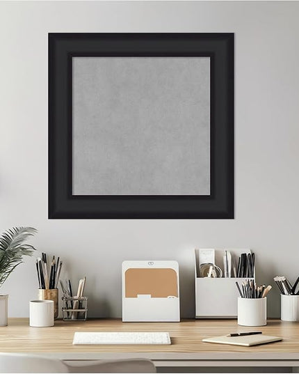Amanti Art Black Framed Magnetic Board 21x21 Small Vision Board for use with Magnets, 100% Metal Sheet to Display Items as Office Decor or for Home Organization in mudroom, Kitchen or Kids Room