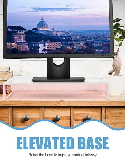 Ergonomic Desk Monitor Riser Stand Stable Computer Table Stand Riser with Detachable Single Shelf for Office Laptop Screen Height
