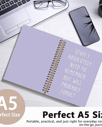 LIANGW Funny Purple Notebooks for Work, Funny Work Gifts for Coworkers & Boss, Coworker Office Gifts for Men Women, Fun Spiral Notebooks Journals for Writing, Funny Office Supplies 5.5x8.3 Inch