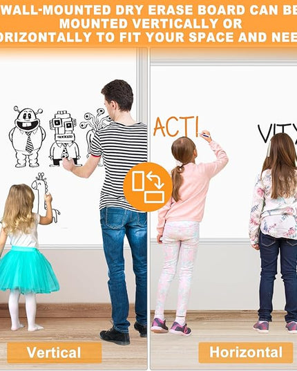 H-Qprobd Dry Erase Board for Wall 60"x40" Aluminum Presentation Magnetic Whiteboard with Long Pen Tray, Wall-Mounted White Board for School, Office and Home
