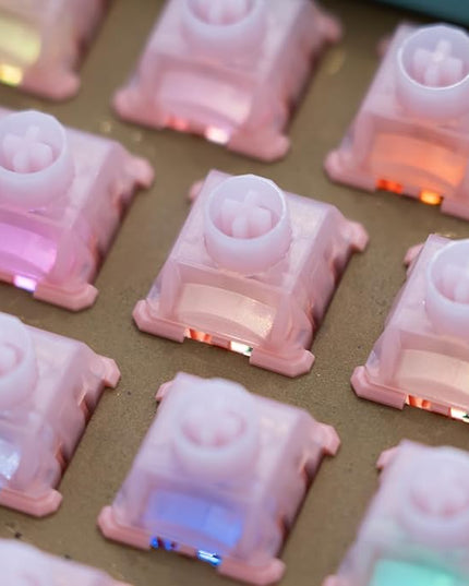 WS BigLucky Keyboard Switches Clicky: 5 Pins 40gf Pre-Lubed Mechanical Keyboard Clicky Switches for Mechanical Gaming Key Board 35Pcs (Pink)