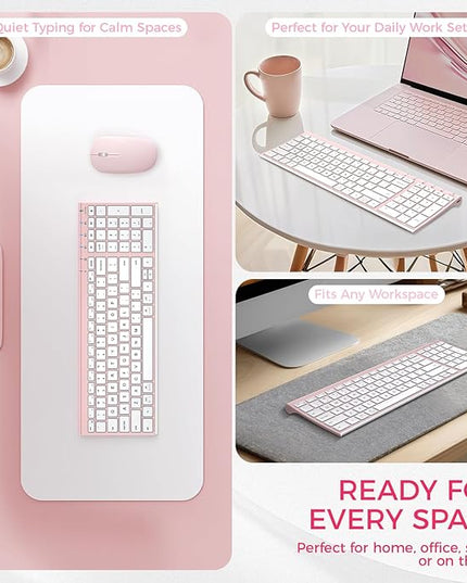 iClever BK10 Bluetooth Keyboard, Wireless Rechargeable Ultra-Slim Keyboard with Long Battery Life, Compatible with iOS, Android, Windows, Mac for iPad, Tablet, Laptop, PC, Phone