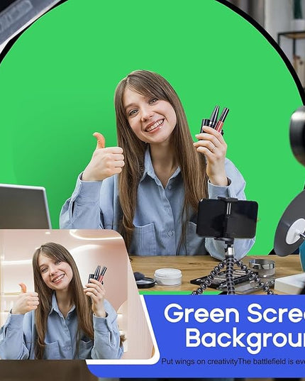 Portable Green Screen Chair, 57 in Greenscreen Backdrop with Stand Double Sided Foldable Green Background, Chroma Key, for Photography Streaming Gaming Photo Zoom Video Chats and Meeting