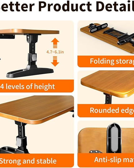 Wooden Monitor Stand Riser for Desk,Adjustable Height Monitor Shelf Riser with Phone Holder,Desk Storage Organizer Accessories,Wood Computer Screen Stands for Office,Home,Laptop,Printer,TV