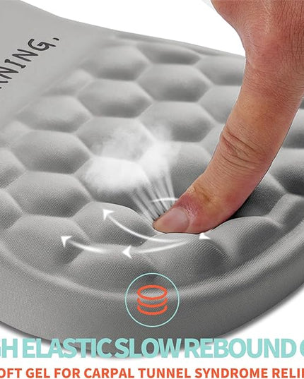 Ergonomic Mouse Pad Wrist Support with Memory Foam Massage Bulge, Carpal Tunnel Pain Relief Mousepad Wrist Rest for Mouse(12x8 inch, Good Morning)