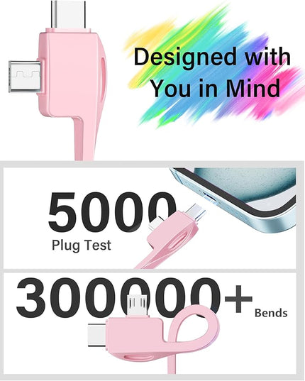 TG90° 10000mAh External Battery Pack with Built-in AC Wall Plug, Compact Cell Phone Portable Charger with Cables Power Bank Compatible with iPhone and Android Devices