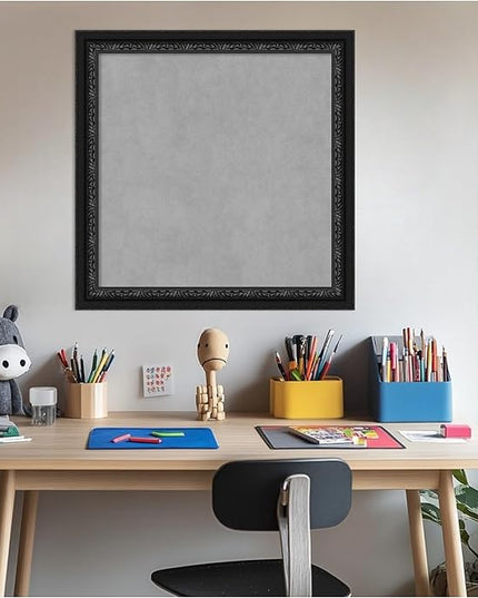 Amanti Art Black Framed Magnetic Board 24x24 Medium Vision Board for use with Magnets, 100% Metal Sheet to Display Items as Office Decor or for Home Organization in mudroom, Kitchen or Kids Room
