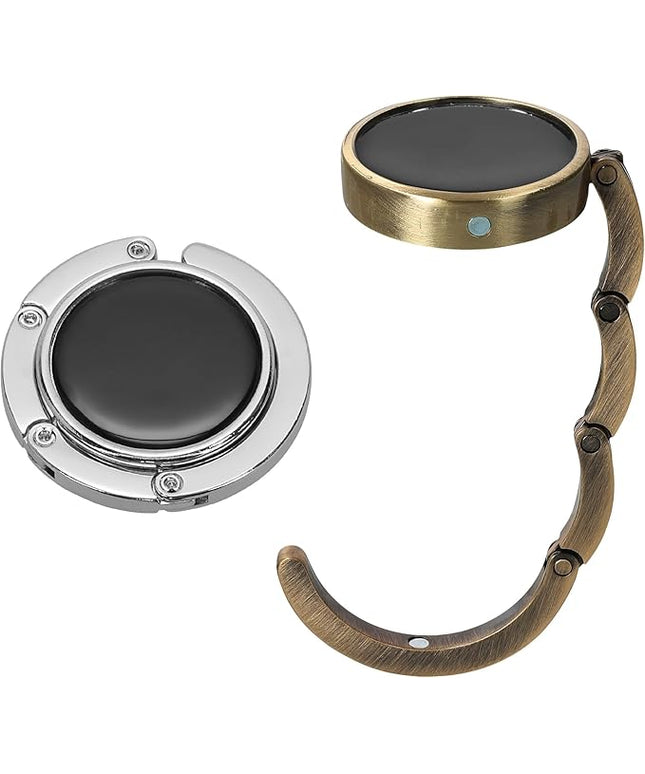 kwmobile Purse Hanger for Table (Set of 2) - Purse Hook for Table - Folding Handbag Hanger - Portable Bag Holder