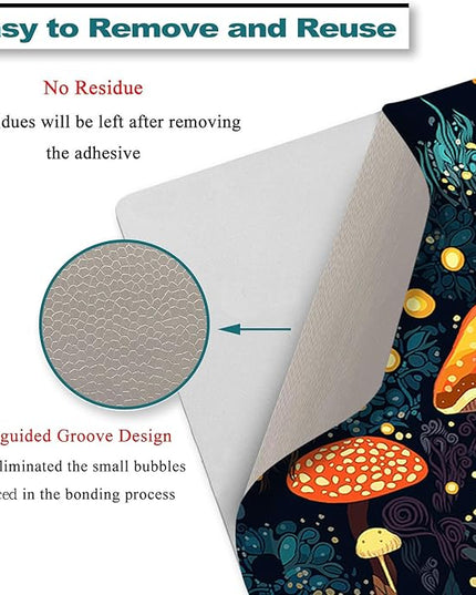 Laptop Skin Sticker Decal Cover, 11.6”12" 13" 13.3" 14" 15" 15.4" 15.6" Laptop Netbook Skin Sticker Cover Art Notebook Protector (2 Wrist Pad Included), Removable Reusable, Cute Fantasy Mushroom