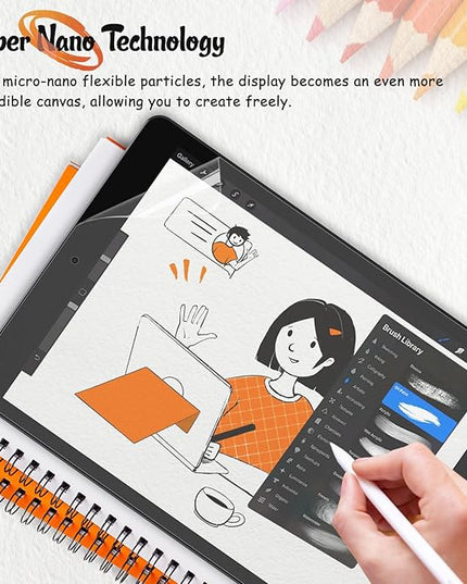 KCT 2 Pack Paperfeel Screen Protector Compatible with iPad Air 3 (2019) 10.5 inch/iPad Pro 10.5 (2017), Matte PET Film for Drawing, Anti Glare with Easy Installation Kit
