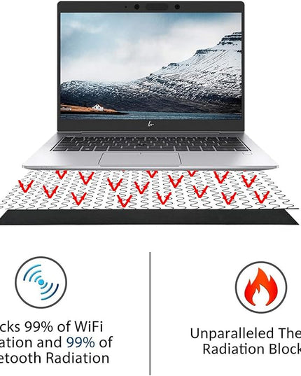 QRFDTSOQY Laptop Pad Protection, Radiation Shielding Pad, Multi-Layer EMI Blocker, Suitable for Laptops, Tablets, Notebooks, Ipad, Cell Phones, Black, Aluminum Cooling