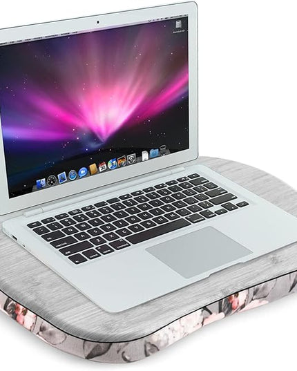Jasenna Lap Laptop Desk - Portable Lap Desk with Pillow Cushion, Fits up to 15.6 inch Laptop for Home Office Students Use as Computer Laptop Stand, Book Tablet(1-Light Grey)