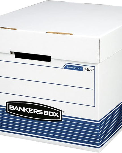 Bankers Box 30-Pack Medium Duty File Storage Boxes with Lids, FastFold Assembly, Letter/Legal, STOR/FILE, (0076316)