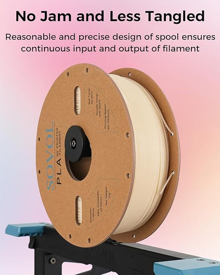 Sovol 3D Printer Photosensitive Filament Single Color Light Change PLA 1kg (2.2 lbs) Spool 3D Printing Materials, Dimensional Accuracy +/- 0.03 mm, 1.75 mm, Light Change Purple