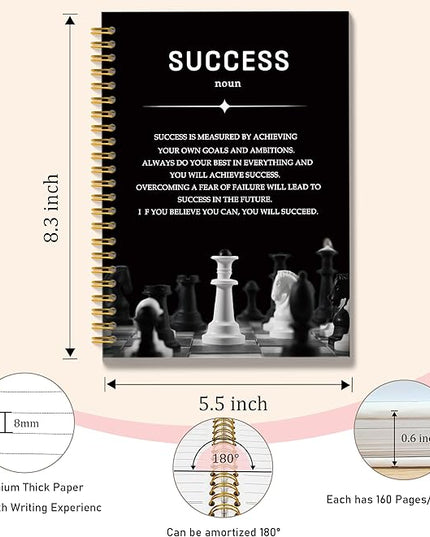 Success Inspirational Notebook Journal, Motivational Journal Notebooks for Work, Inspirational Gifts for Women Men, Gifts for Office Coworkers, Hardcover Spiral Notebook 5.5x8.3