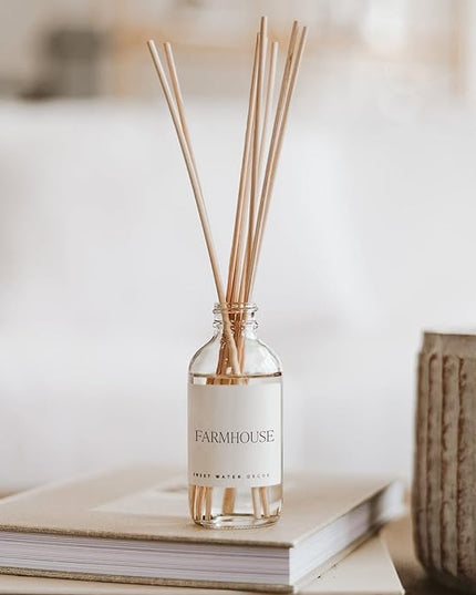 Sweet Water Decor Farmhouse Reed Diffuser Set - Apple, Orange, Pumpkin, Fall Scented Air Freshener - Scent Diffusers for Home, Long Lasting Fragrance, Made in The USA