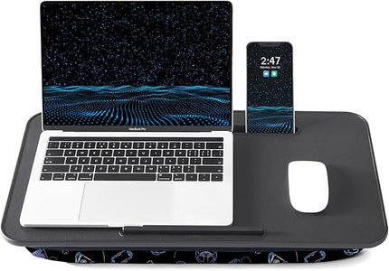 Lap Desk – L.DOCTOR Cushioned Lap Desks, Portable Laptop Desk for Bed, Couch & Floor, Washable Cushion, Built-in Phone & Tablet Slot, Fits 17.3" Laptop – Working, Writing, Gaming – Large, Gaming Accs