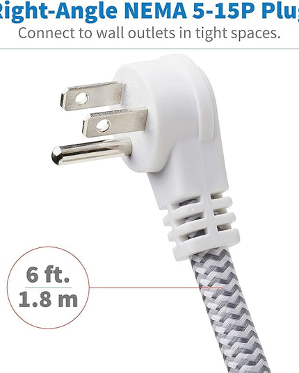 Tripp Lite TLP66USB Surge Protector Tower with USB Ports, 1200 Joules, 5-Outlets, 3 USB Ports, 6ft Heavy-Duty Braided Extension Cord, Desk Charging Tower, Dorm Essentials, Tower Power Strip with Surge