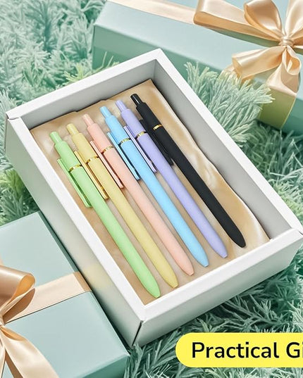 UIXJODO Colored Pens, 6 Pcs Colorful Pens Fine Point Smooth Writing Pen, 0.5mm Colored Ink Gel Pen for Journaling Note Taking Planner, School Supplies Gifts for Nurse Teacher (6 Pcs Gold Vibrant)