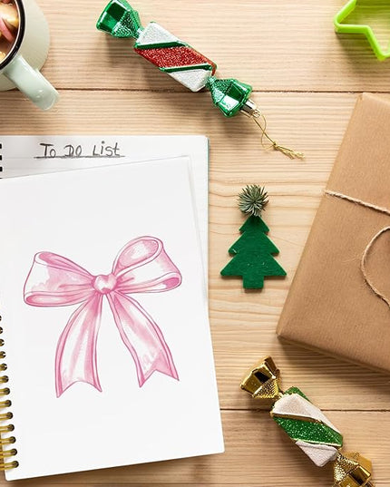 JKBMN Trendy Coquette Pink Bow Jonrnaling Notebooks, Preppy Aesthetic Spiral Notebook for Girl, Cute Pink Notebook Journal, Pink Office Supplies, Hardcover Spiral Notebooks College Ruled 5.5 x 8.3