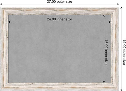 Amanti Art White Framed Magnetic Board 19x27 Medium Vision Board for use with Magnets, 100% Metal Sheet to Display Items as Office Decor or for Home Organization in mudroom, Kitchen or Kids Room