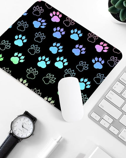 Dog Paw Square Mouse Pad,Non-Slip Rubber Base Mouse Pad,Home Office Decoration Desktop Accessory,Laptop Mouse Pad for Office Laptops,9.4x7.8x0.12inch 3