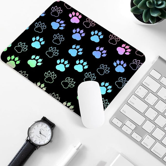 Dog Paw Square Mouse Pad,Non-Slip Rubber Base Mouse Pad,Home Office Decoration Desktop Accessory,Laptop Mouse Pad for Office Laptops,9.4x7.8x0.12inch 3
