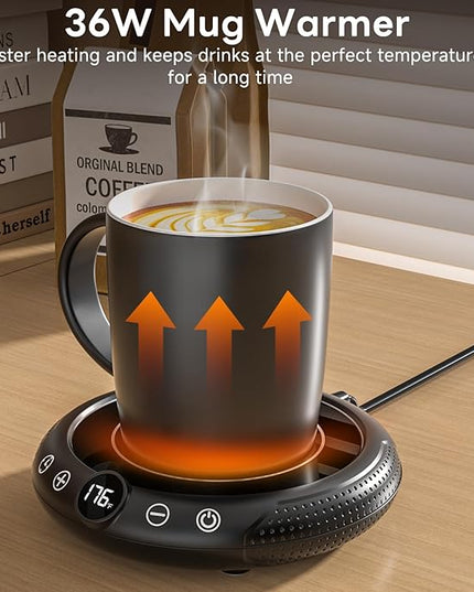Coffee Mug Warmer with Mug Set - Cup Warmer for Desk Auto Shut Off, Smart Electric Beverage Heater for Coffee, Tea, Water, Milk and Coco, 8 Temperature Settings & 1-12H Timer, Gifts for Coffee Lovers