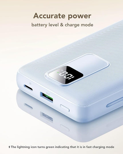 charmast 20000mAh Portable Charger with Built-in Cables & Wall Plug, 20W USB C Power Bank, Fast Charging Battery Pack Travel Essentials Compatible with iPhone 16/15/14 Series, Samsung, Google, iPad