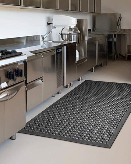 Outdoor Rubber Mat for Floor Anti-Fatigue Non Slip Commercial Restaurant Floor Mats 36" x 60" New Heavy Duty Rubber Kitchen Drainage Mat Black Bar Floor Mat