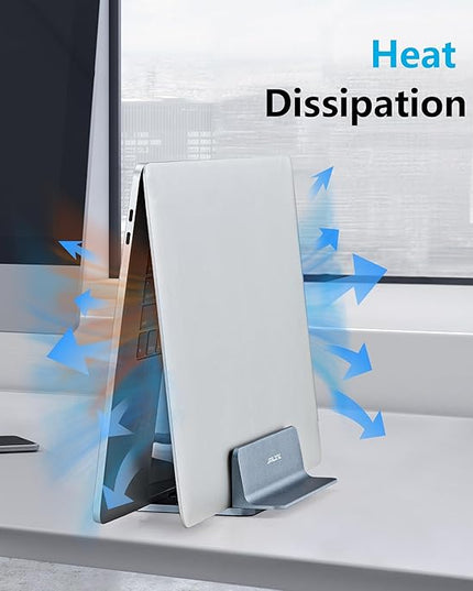 JARLINK Vertical Laptop Stand, Aluminum Laptop Holder Desktop Stand with Adjustable Dock Size (up to 17.3 inches) Compatible with All MacBook/Surface/Dell/Gaming Laptops (Gray)