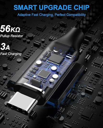 etguuds USB A to USB C Cable 6ft, 2-Pack, 3A Fast Charging Type C Charger Cord for iPhone 17 16 15 Pro Max 16e 17 Air, Samsung Galaxy S25 S24 S23 S22 S21 S20 A17 A16 A56 A55 Flip Fold, Black