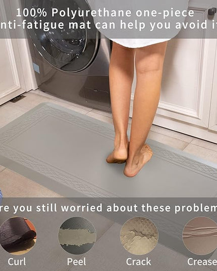 24 x 60 Inch Extra Support Anti Fatigue Comfort Kitchen Mat, Waterproof Long Kitchen Runner, Non-Slip Standing Desk Mat, Commercial Pads for Offices, Home, Garages (Bordeaux Cabblestone, 24'' x 60'')