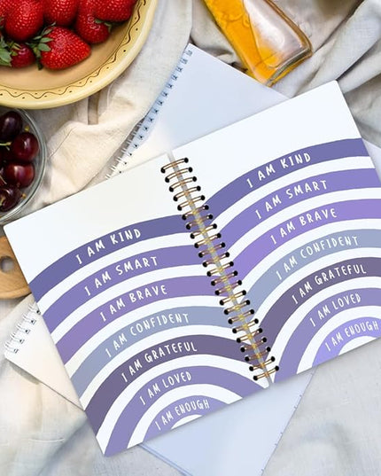 dvhdajed I Am Kind Positive Spiral Notebook, Motivational Journaling Notebooks, Purple Inspirational Spiral Journal for Girls Women, Positive Affirmations Gifts Office School Supplies, 5.5x8.3 In