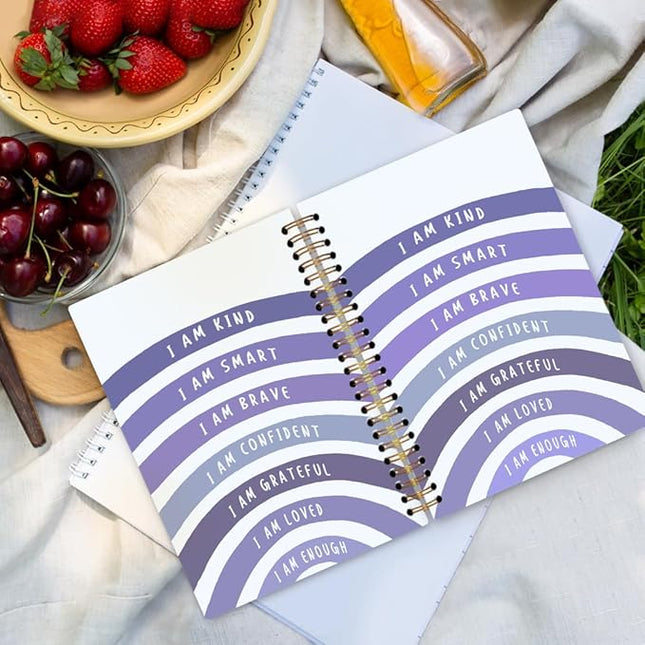 dvhdajed I Am Kind Positive Spiral Notebook, Motivational Journaling Notebooks, Purple Inspirational Spiral Journal for Girls Women, Positive Affirmations Gifts Office School Supplies, 5.5x8.3 In
