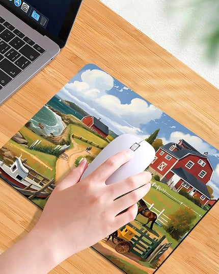 Beach House Square Mouse pad, Texture, Waterproof, Anti Slip Rubber Base, Computer Mouse pad, Laptop Mouse pad