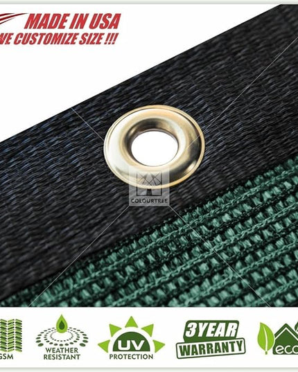 ColourTree Customized Size 6' Black and White Fence Screen Privacy Screen Heavy Duty Cable Zip Ties Included