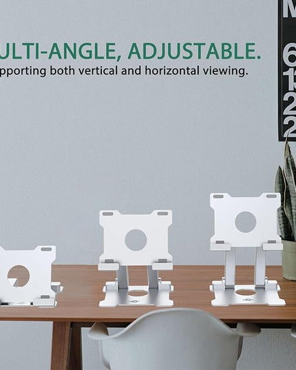 KABCON Quality Tablet Stand,Adjustable Foldable Eye-Level Aluminum Solid Up to 15-in Tablets Holder for Microsoft Surface Series Tablets,iPad Series,Samsung Galaxy Tabs,Amazon Kindle Fire,Etc.Silver