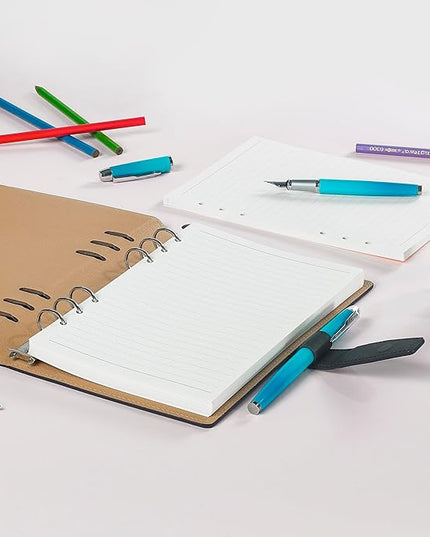 A5 Line Loose Leaf Refill Paper, 210x142mm, 135 Sheets Planner Refills, 6-Ring Binder Refill, 100GSM College Ruled Insert Papers for Notebooks, School, Office, College Notes, Journals & Note-Taking
