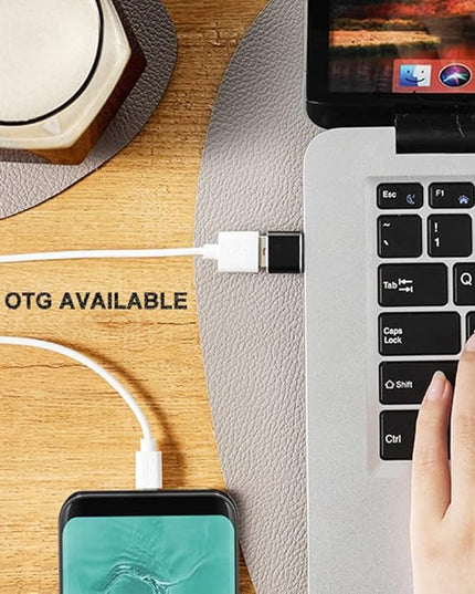 USB C to USB Adapter 4 Pack, USB Female to Type C Male OTG Adaptor, USB C Adapter Compatible with MacBook Pro, Samsung Galaxy, Type-C Phones, Laptops, Tablets and More (Black)